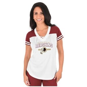 Washington Redskins NFL Women's Lace-Up V-Neck Shirt Size S